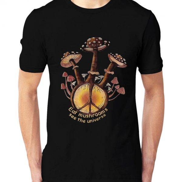Футболка «Eat mushrooms - see the universe» • Грибной мерч